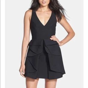 Keepsake the label black structured ruffle mini